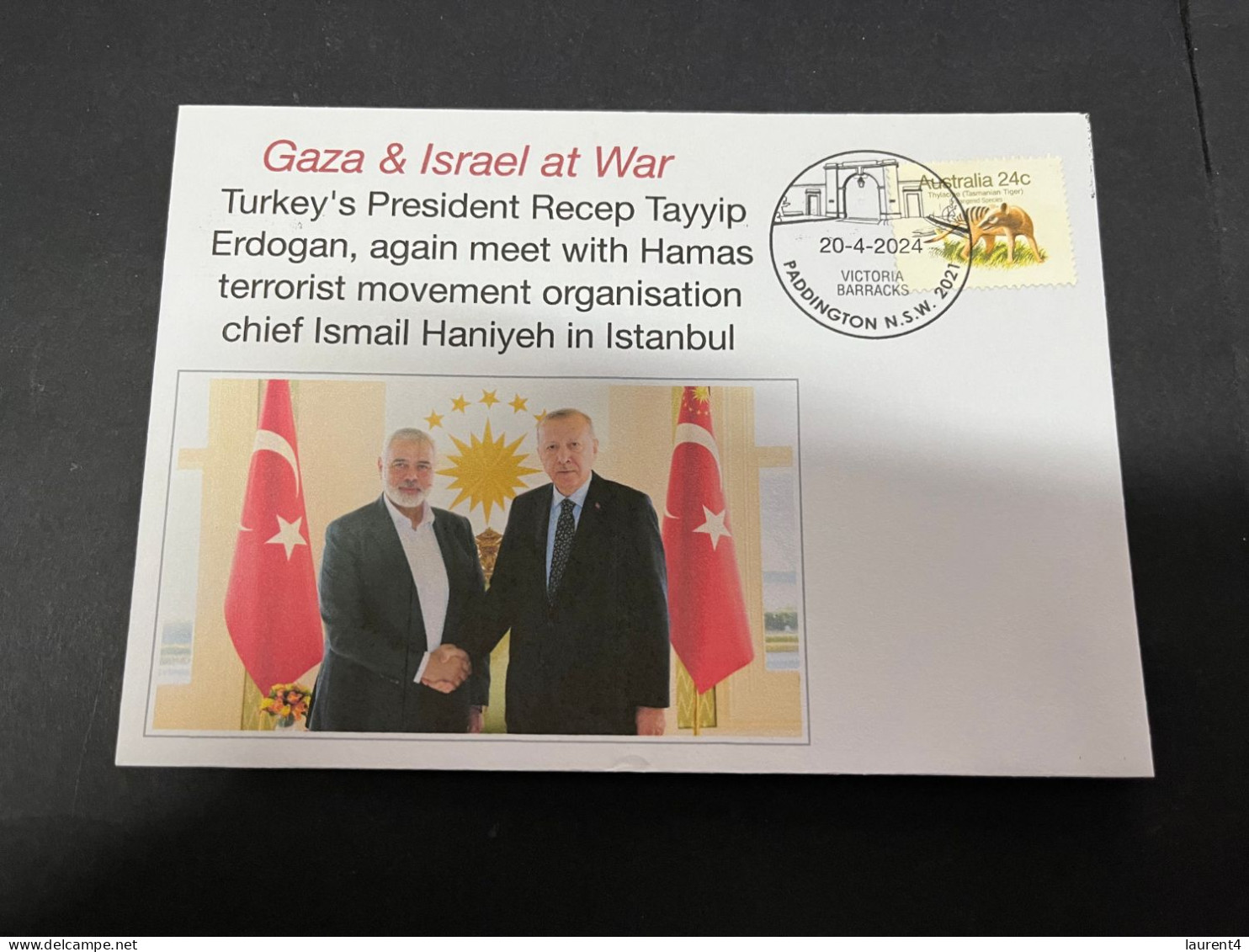 22-4-2024 (2 Z 42) GAZA - Turkey President Meet With Hamas Terrorist Movement Organisation Chief I. Haniyeh In Istanbul - Militaria