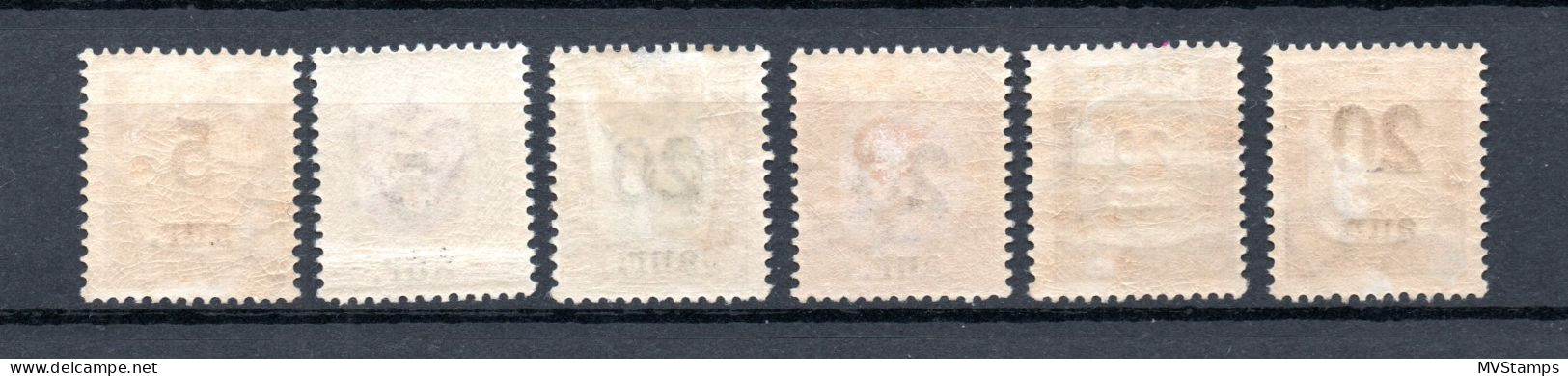 Iceland 1921 Set Overprinted Definitive Stamps (Michel 104/09) Nice MLH - Unused Stamps