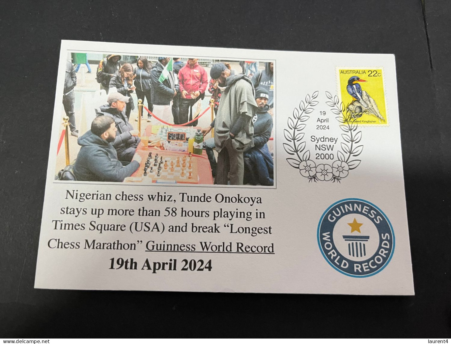 22-4-2024 (2 Z 42) Nigeria Chess Whiz Tunde Onokoya Up For 58 Hours Record Playing CHESS In Times Square USA - Scacchi