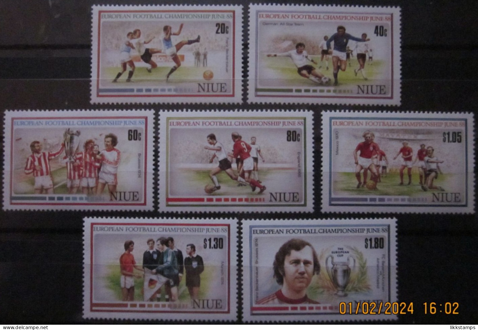 NIUE ~ 1988 ~ S.G. NUMBERS 664 - 670. ~ FOOTBALL. ~ MNH #03517 - Niue