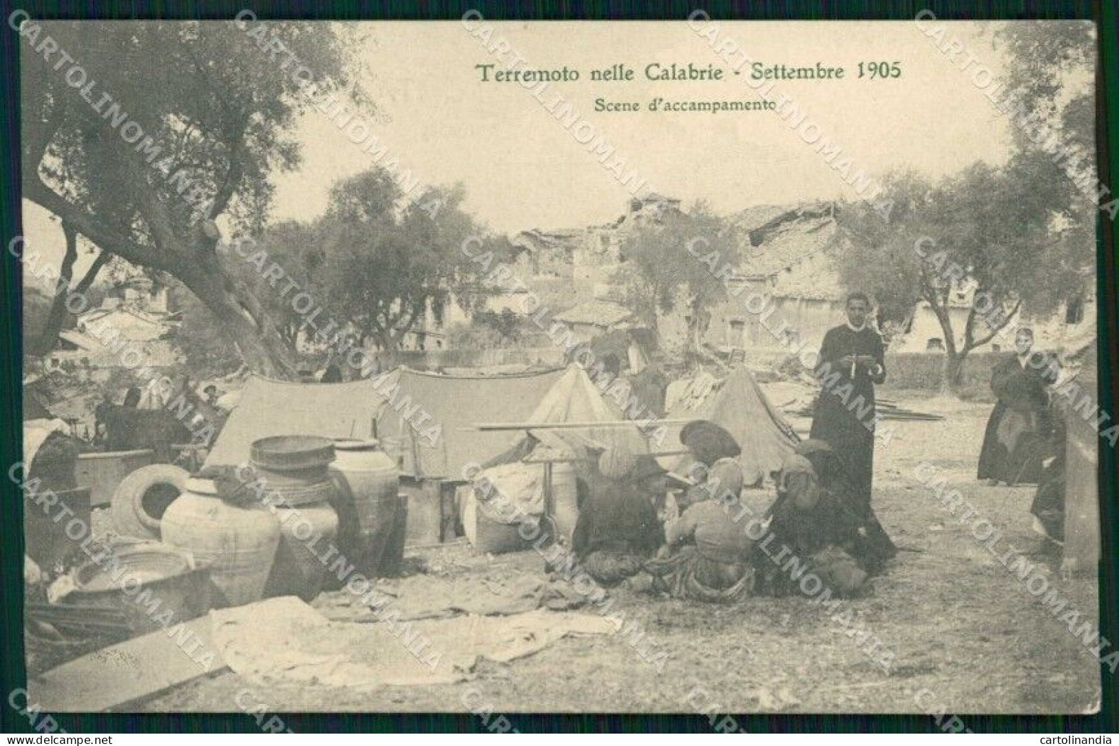 Catanzaro Lamezia Terme Scene D'Accampamento 1905 Terremoto Cartolina RB7284 - Catanzaro