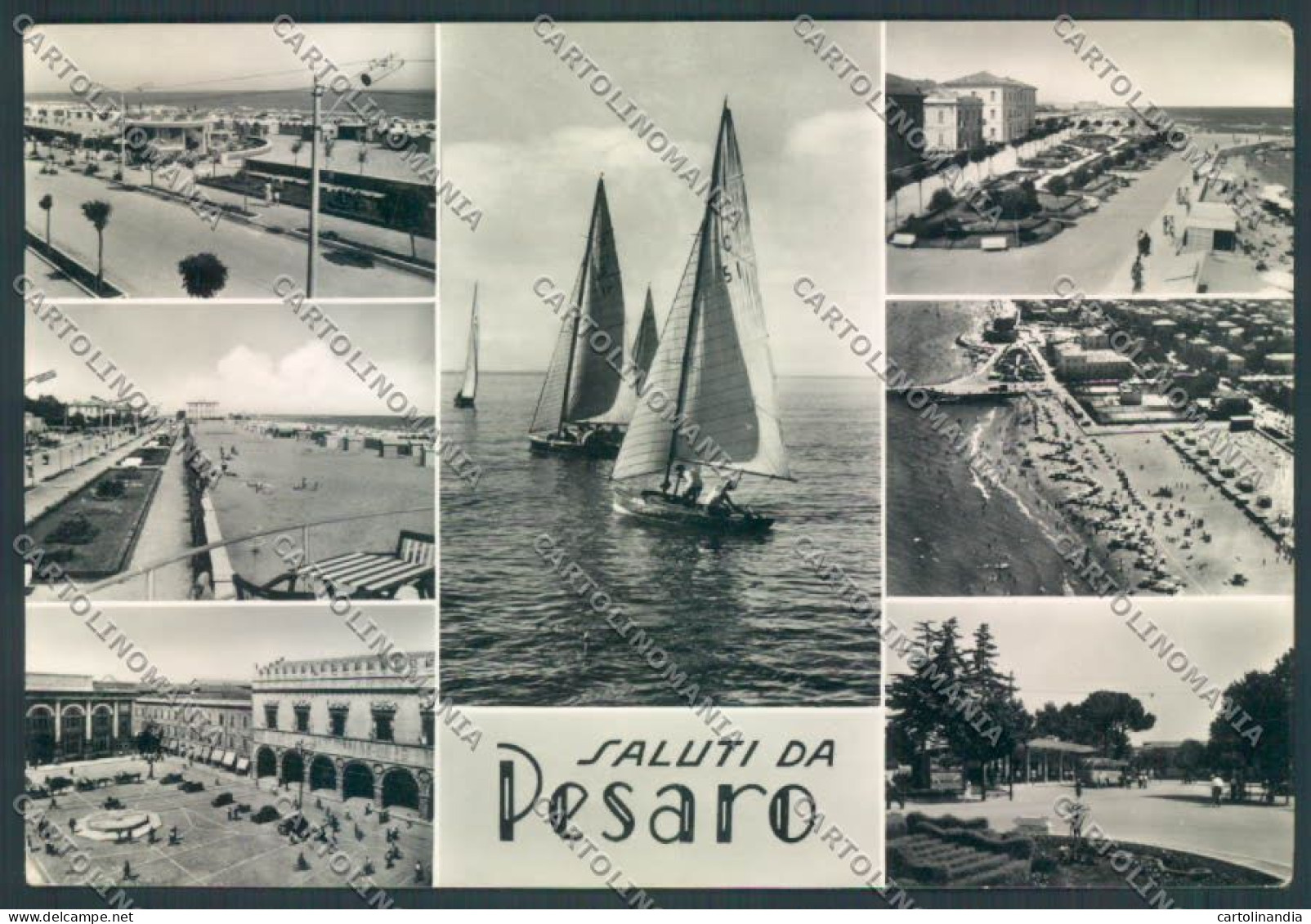 Pesaro Città Saluti Da Foto FG Cartolina ZF7921 - Pesaro