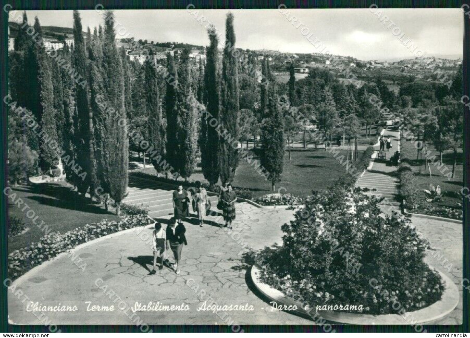 Siena Chianciano Terme Stabilimento Acqua Santa PIEGATA Foto FG Cartolina ZK1491 - Siena