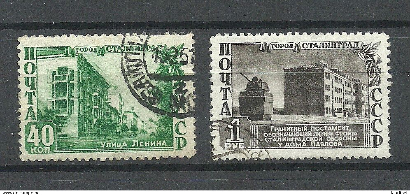 RUSSLAND RUSSIA 1950 Michel 1480 & 1483 O Stalingrad - Oblitérés