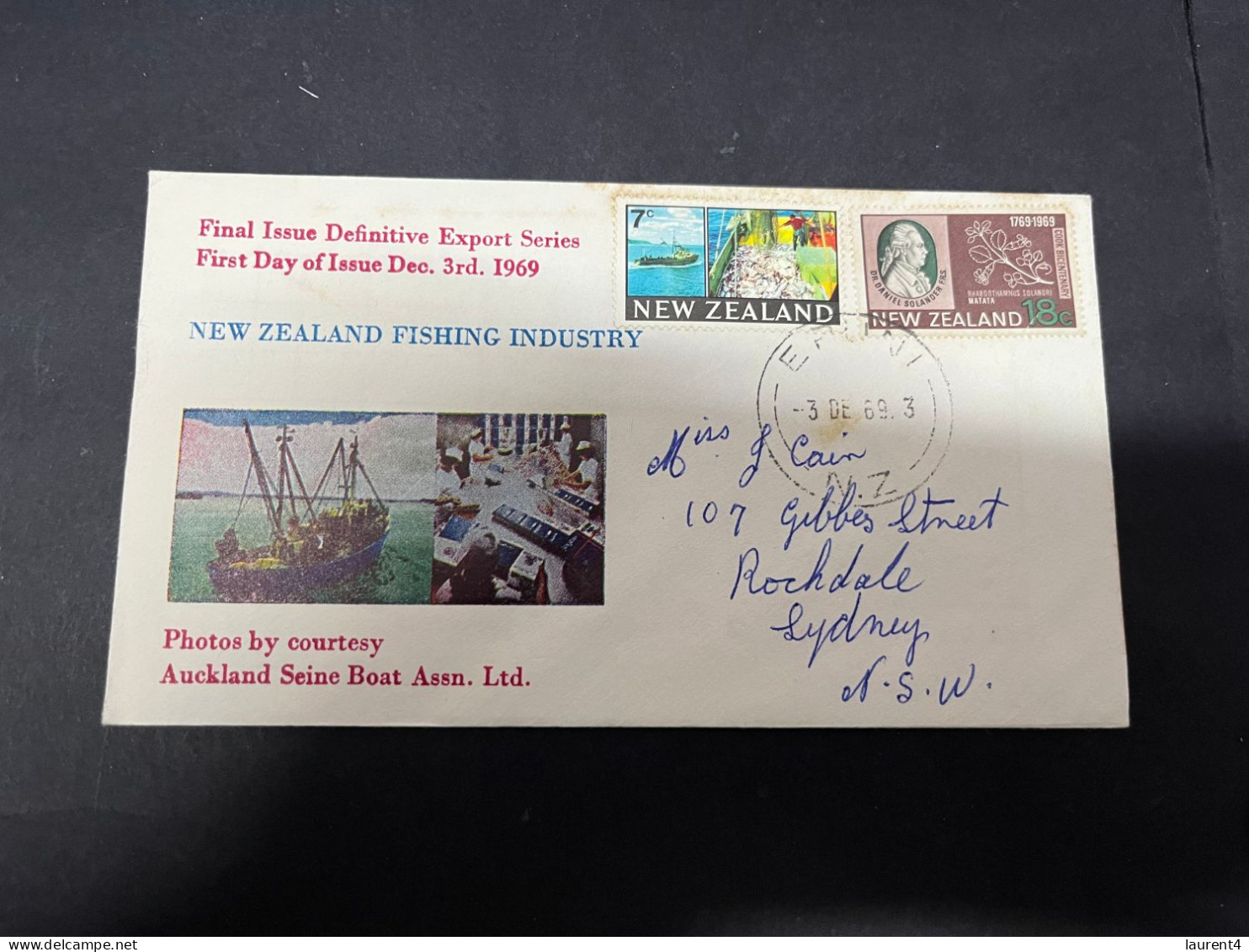 22-4-2024 (2 Z 44) FDC - New Zealand - Posted To Australia 1969 - Fishing Industry - FDC