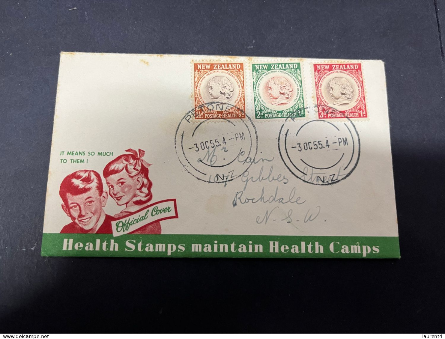 22-4-2024 (2 Z 44) FDC - New Zealand - Posted To Australia 1955 - Health Camp Issues - FDC