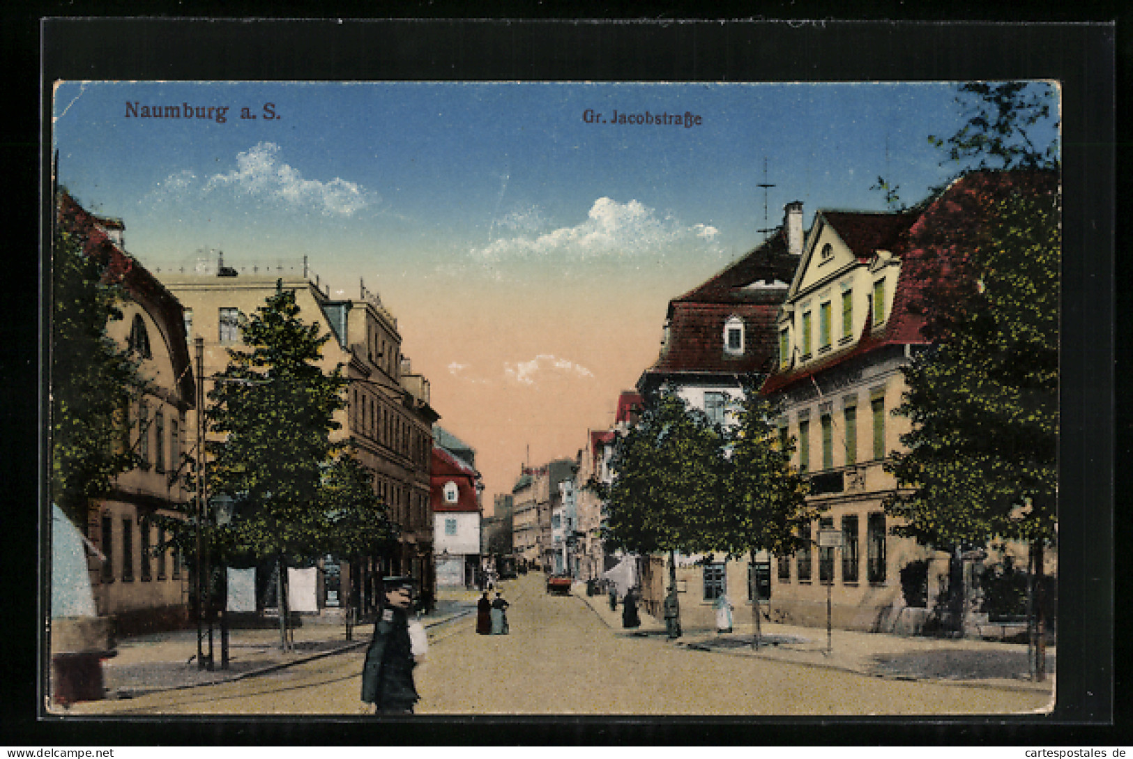 AK Naumburg, Strassenpartie Der Grossen Jacobstrasse Mit Geschäften  - Naumburg (Saale)