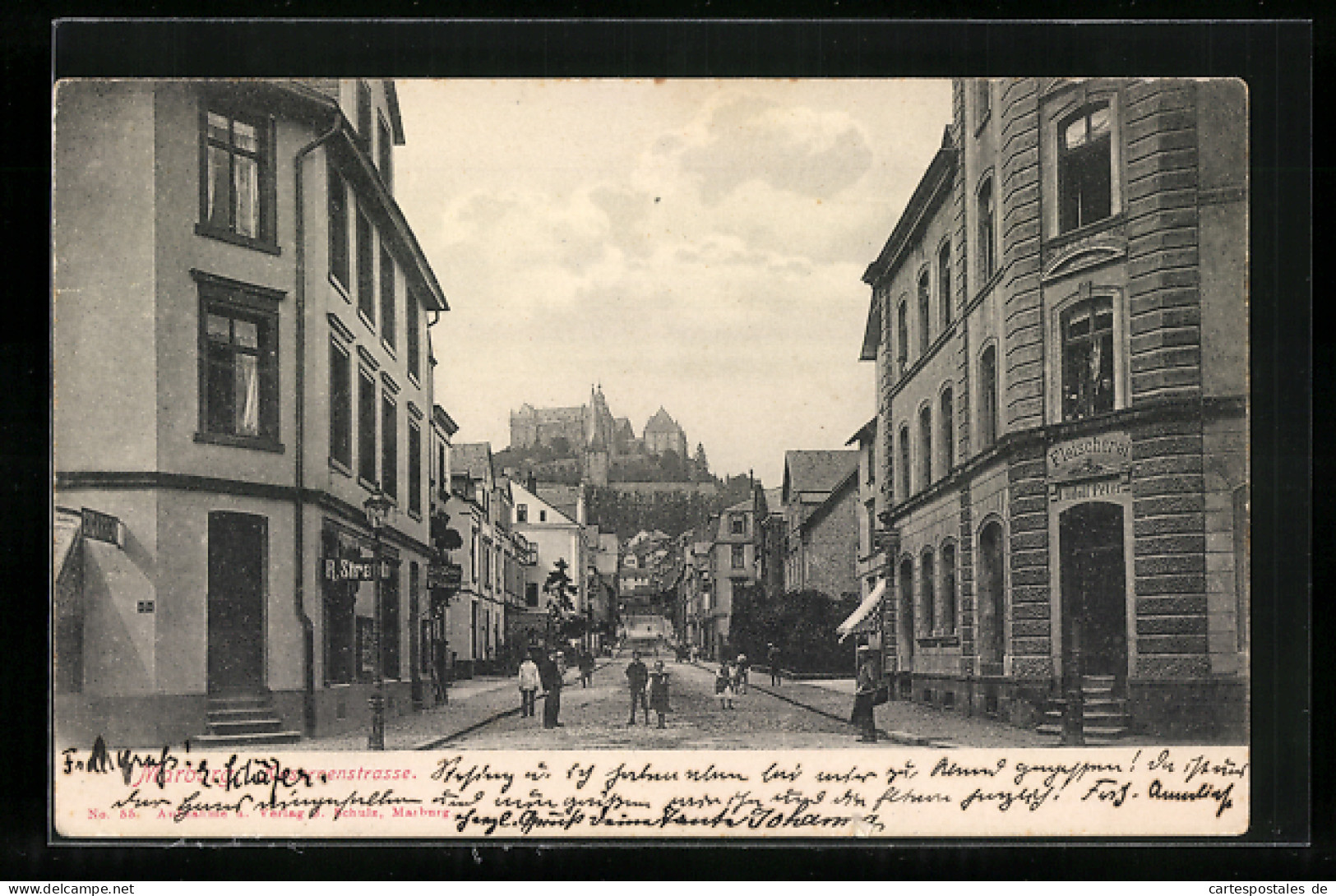 AK Marburg, Kasernenstrasse Bei Der Fleischerei Ludolf Peter  - Marburg