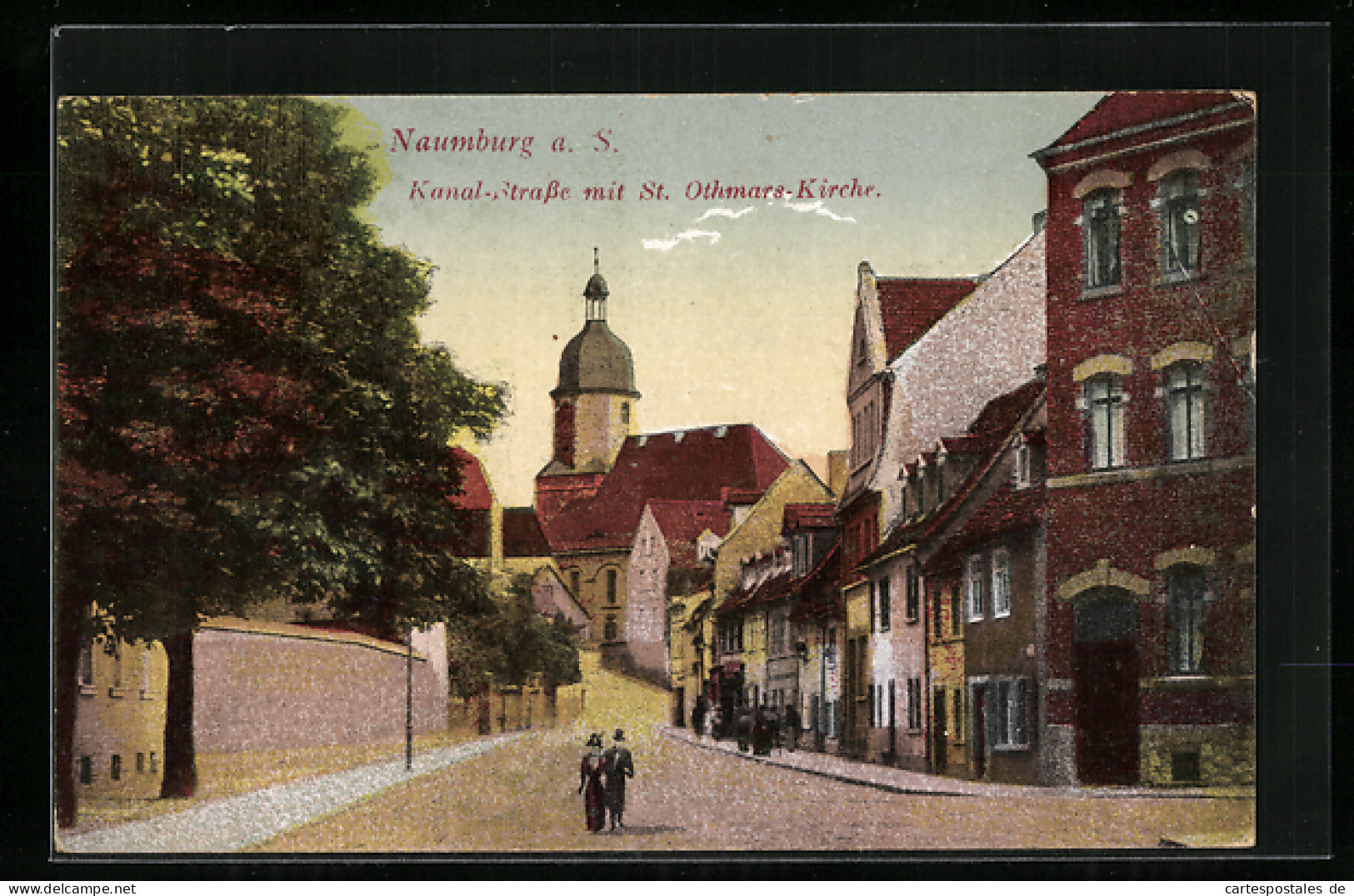 AK Naumburg, Kanal-Strasse Mit St. Othmars-Kirche  - Naumburg (Saale)