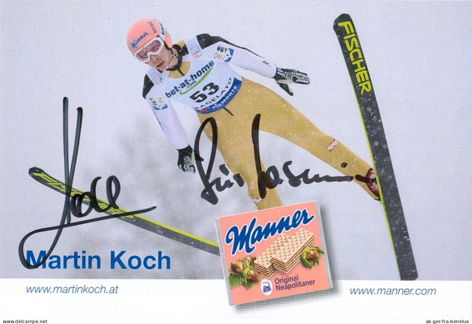 1) Autogramm Fischer AK Skispringer Martin Koch ÖSV Olympiasieger Olympia Villach Kärnten Österreich Austria Autriche - Authographs