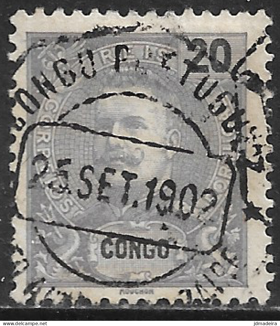 Portuguese Congo – 1898 King Carlos 20 Réis Used Stamp SANTO ANTONIO DO ZAIRE Cancel - Portugees Congo