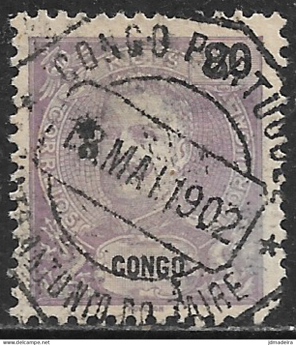 Portuguese Congo – 1898 King Carlos 80 Réis Used Stamp SANTO ANTONIO DO ZAIRE Cancel - Congo Portoghese