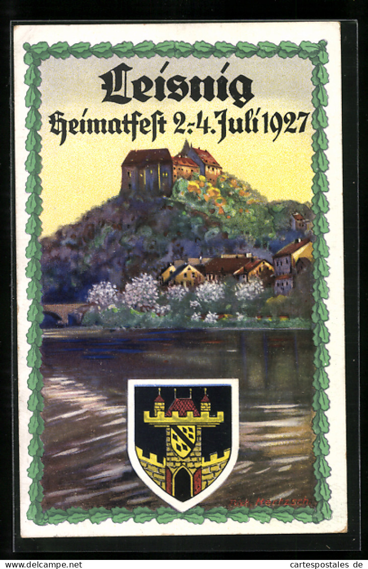 Künstler-AK Leisnig, Heimatfest 1927 Mit Wappen  - Leisnig