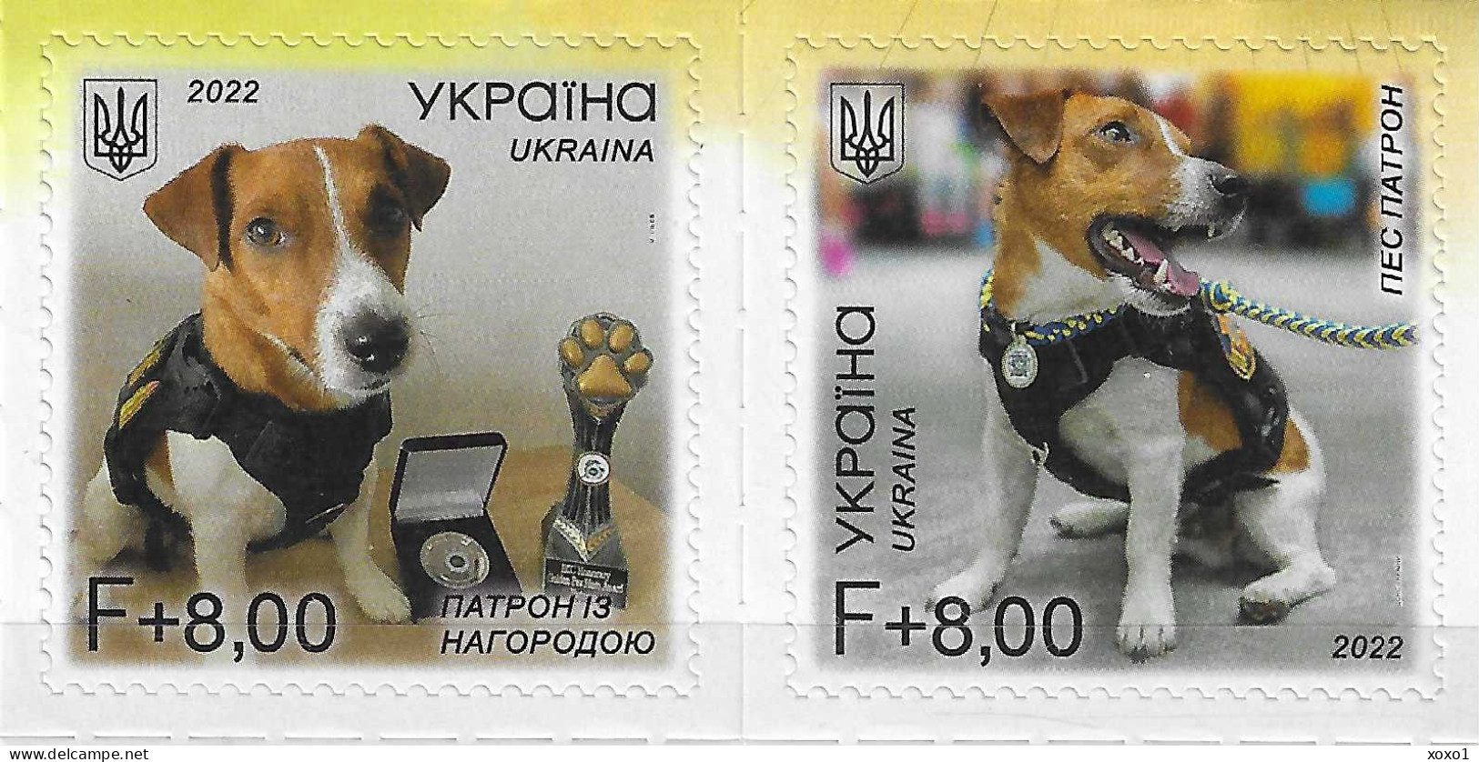 Ukraine 2022 MiNr. 2043 - 2050 WW3, Detection Dog “Patron”, Jack Russell Terrier, Militaria M\sh  MNH ** 15.00 € - Hunde