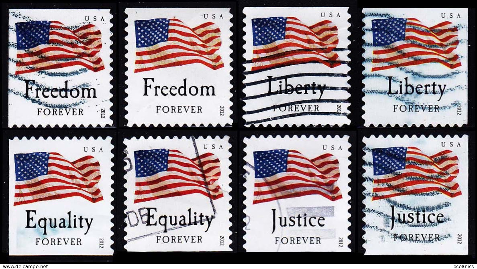 Etats-Unis / United States (Scott No.4645-48 - Drapeau / US / Flag) (o) Booklet All 8 Position - Gebruikt