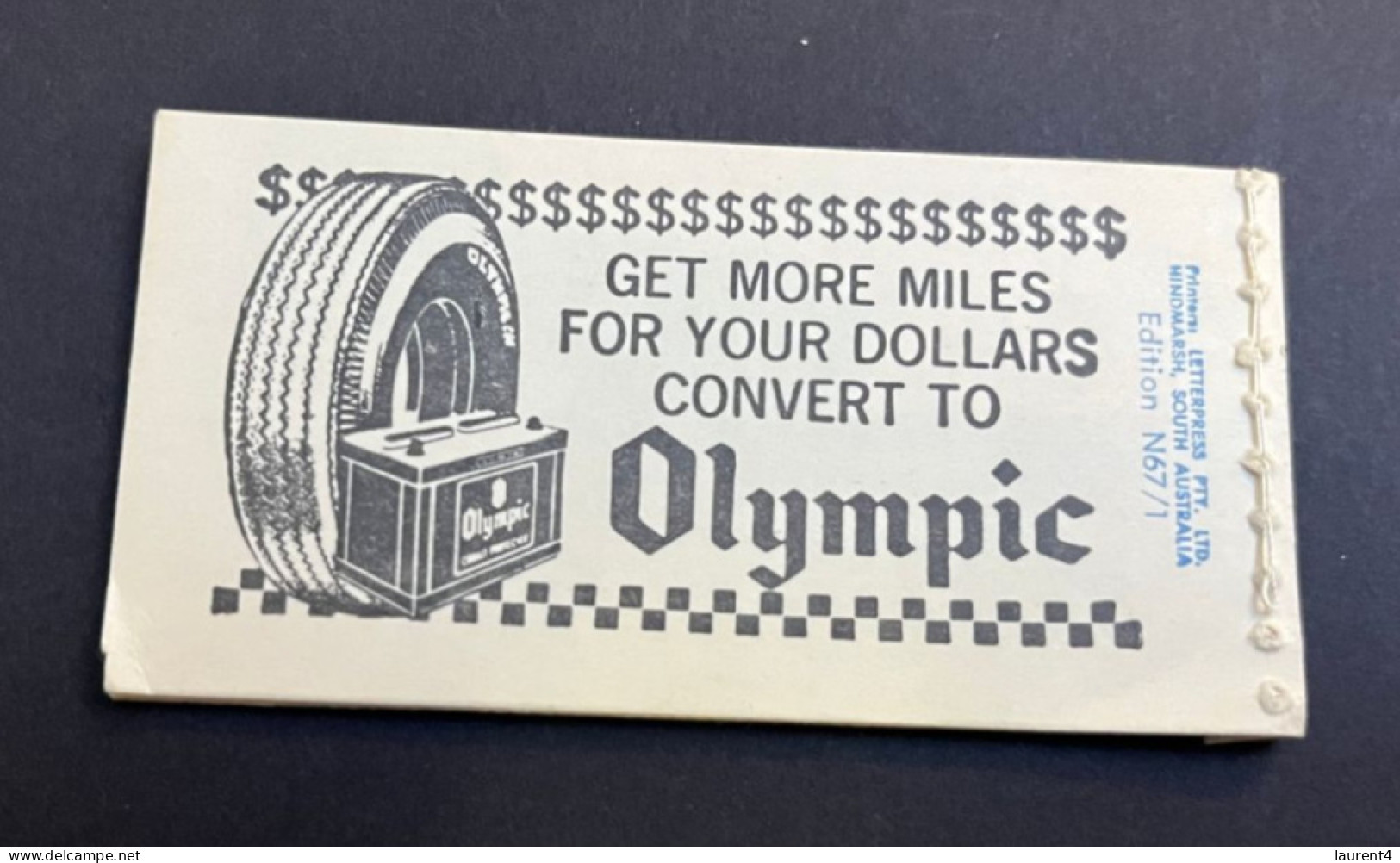 22-4-2024 (stamp) Used - Australia - Booklet (Queen Elizabeth II - 5 C On 4 C Over-print) Olympic Tyre & Battery - Cuadernillos