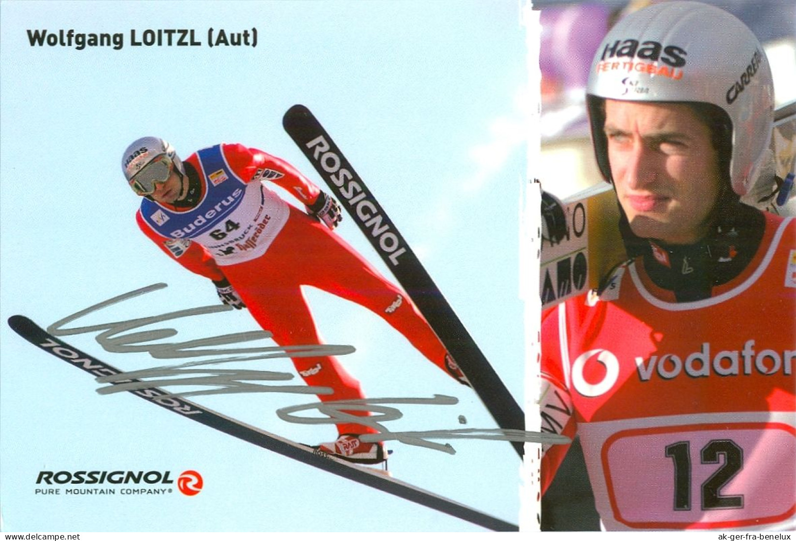4) Autogramm AK Skispringer Wolfgang Loitzl Neuhofen Bad Mitterndorf Ischl ÖSV Österreich Olympiasieger Salzkammergut - Handtekening