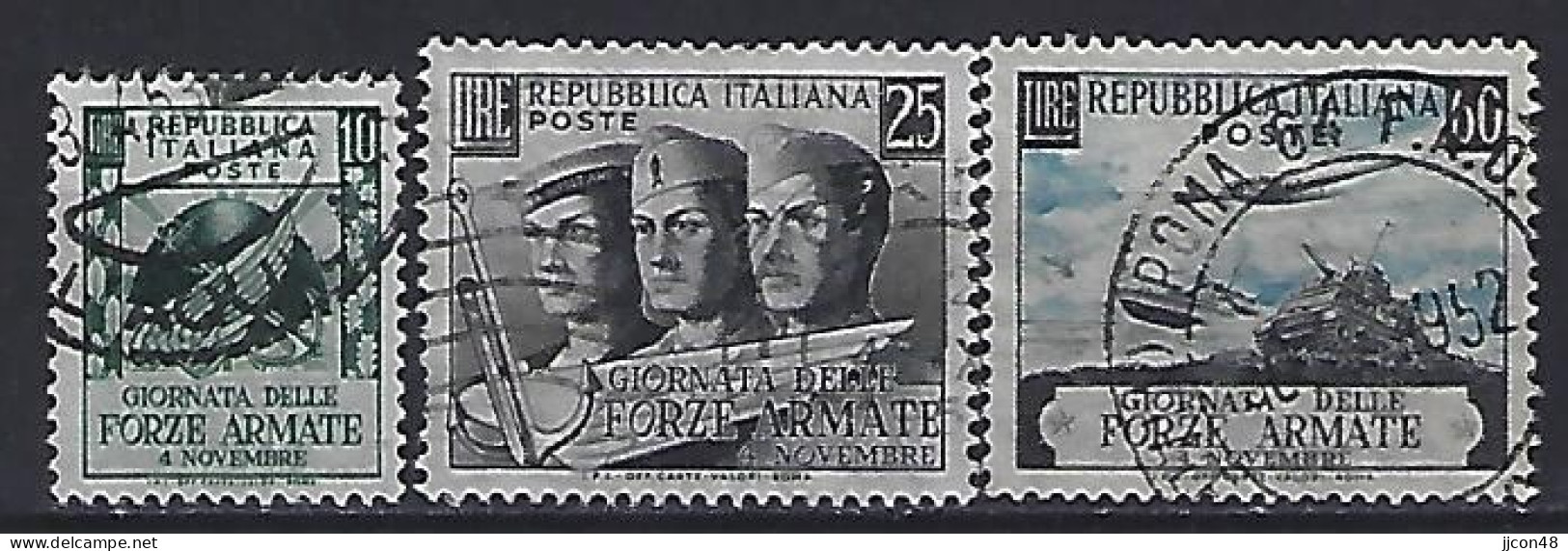 Italy 1952 Tag Der Italienischen Armee (o) Mi.871-873 - 1946-60: Usados