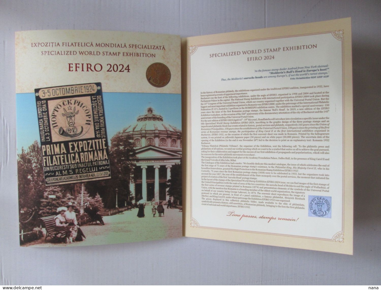 EFIRO(Expo.Philat.Mondiale) 2024,dossier Ph.ed.lim.201 Pcs/Romania EFIRO(World Phil.Exhib) 2024 Ph.folder Lmt.ed.201 Pcs - Covers & Documents