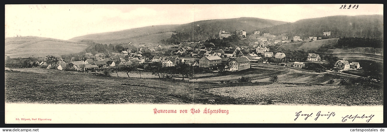 Klapp-AK Bad Elgersburg, Panorama Mit Firma Eichhorn & Bandorf  - Elgersburg