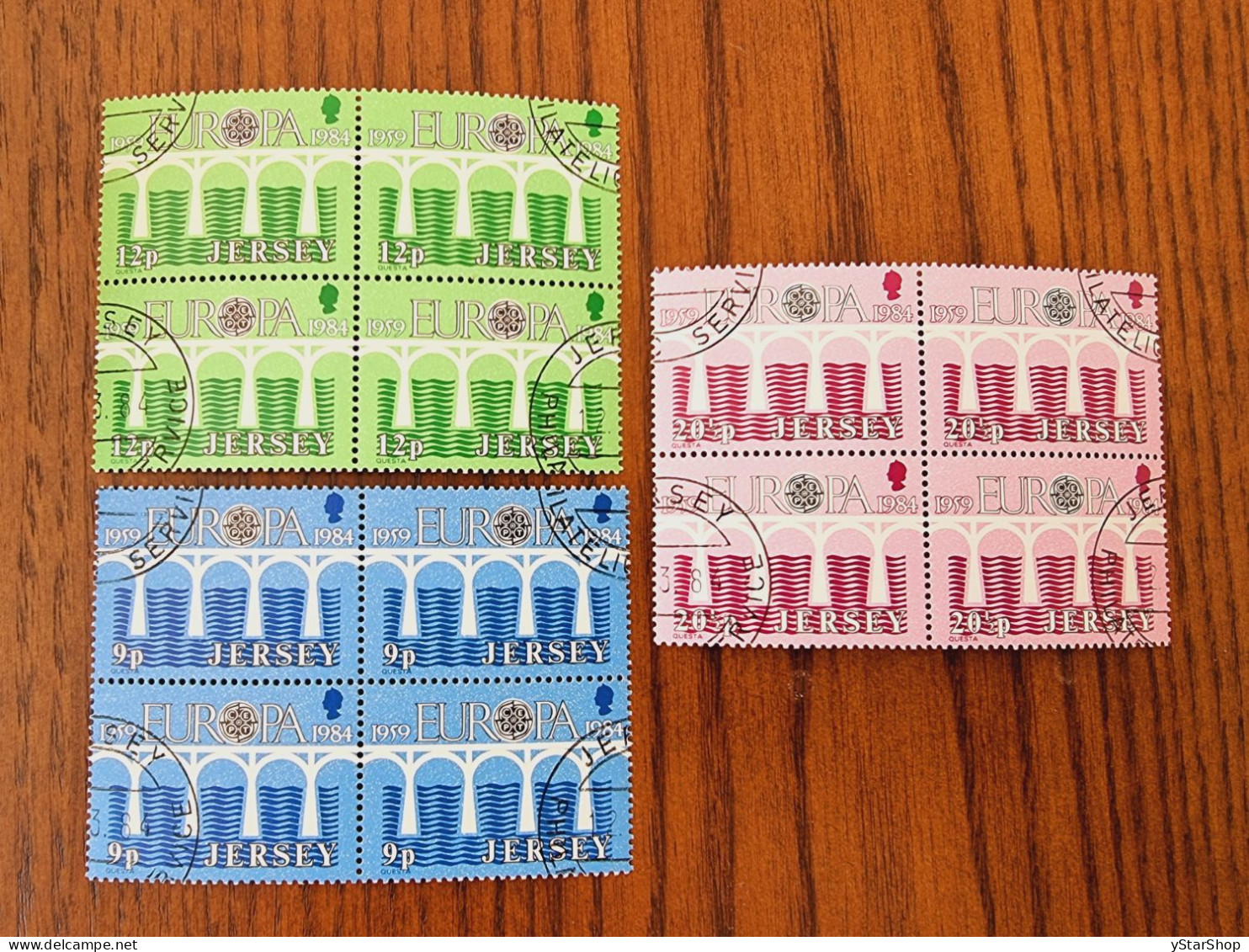 Jersey Stamps Lot - CTO - Blocks Of 4 - 1984 - JE 326-28 - Jersey