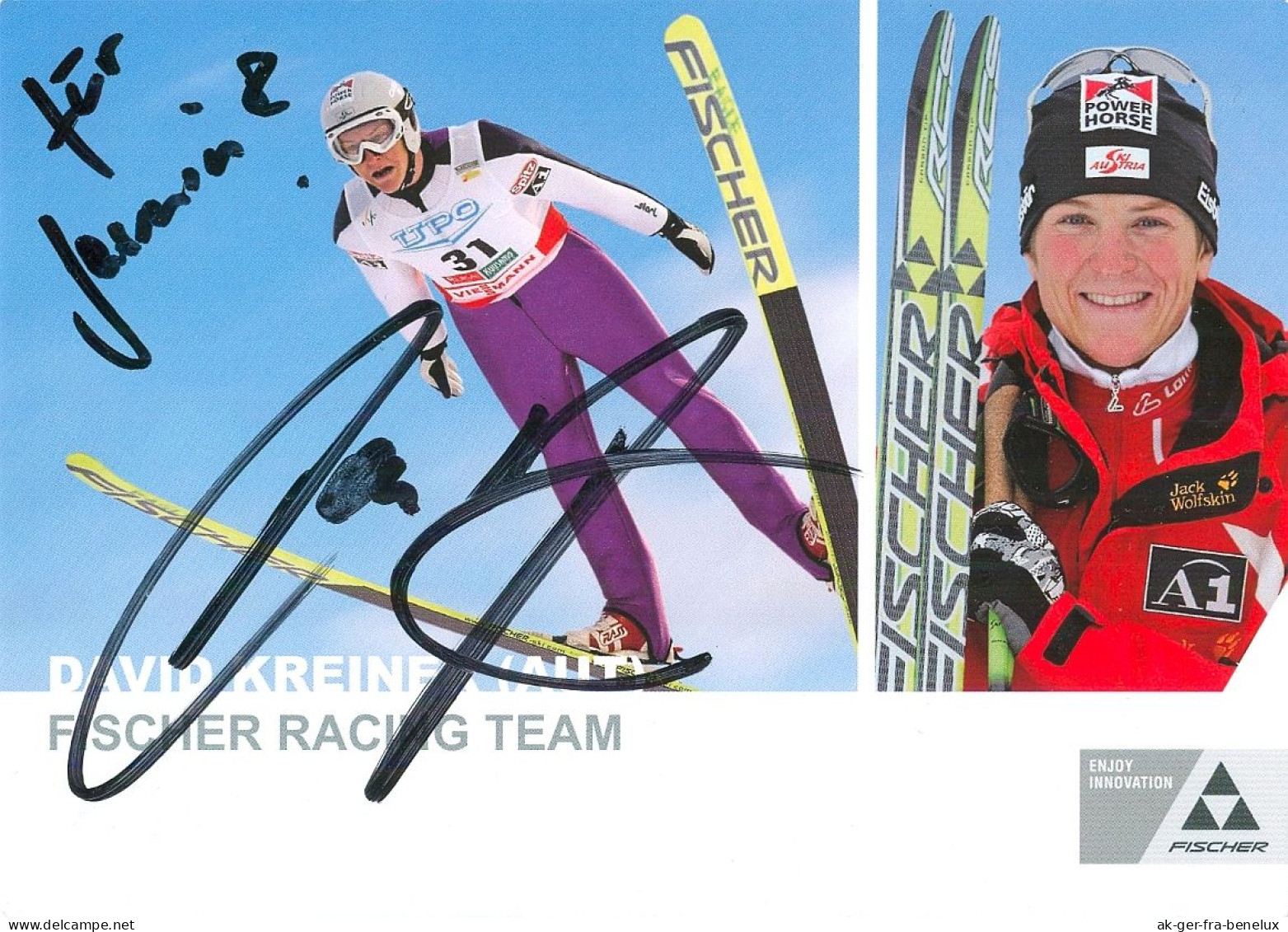 Autogramm AK Nordische Kombination David Kreiner Kitzbühel Österreich Austria Autriche Olympiasieger ÖSV Unterschrift - Handtekening