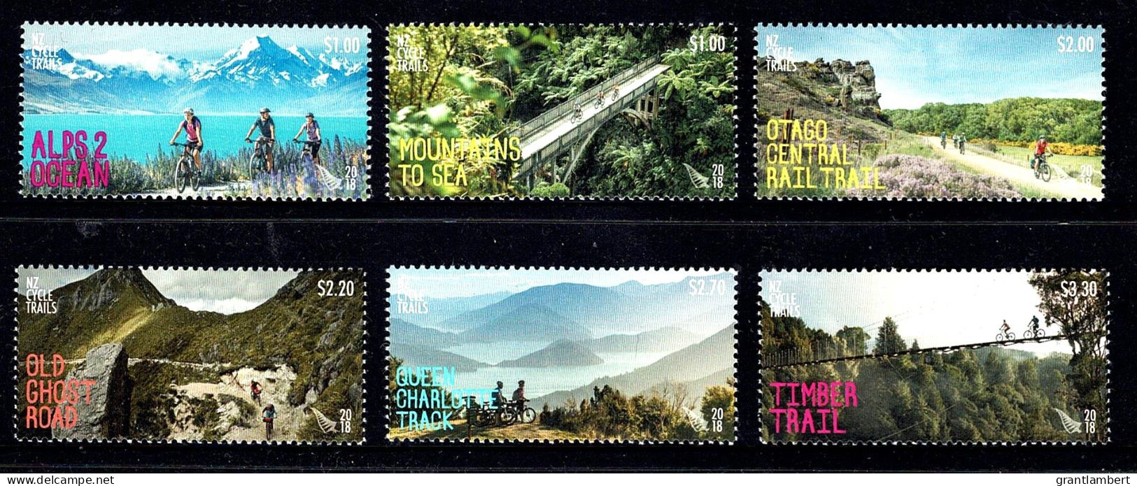 New Zealand 2018 Cycle Trails  Set Of 6 MNH - Unused Stamps