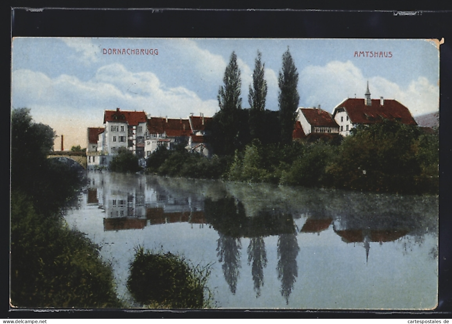 AK Dornachbrugg, Panorama Mit Amtshaus, Vom Wasser Gesehen  - Dornach
