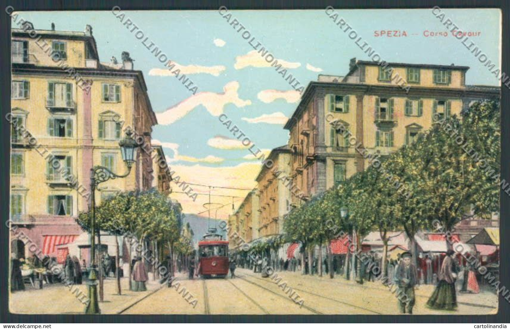 La Spezia Città Tram Mercato Cartolina ZT6698 - La Spezia