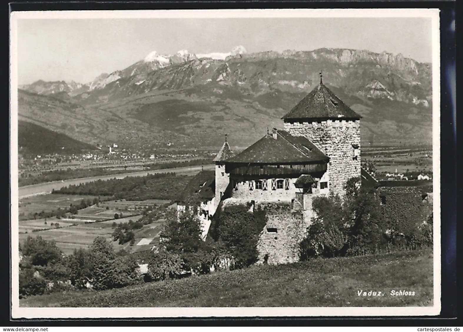 AK Vaduz, Schloss Mit Umgebung Aus Der Vogelschau  - Liechtenstein