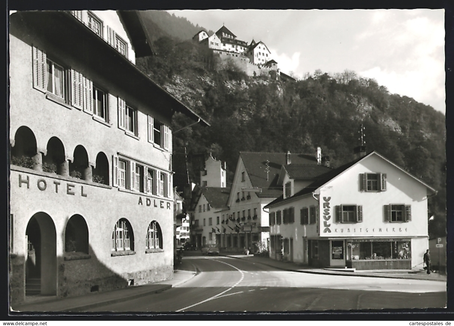 AK Vaduz, Hotel Adler Mit Strasse  - Liechtenstein