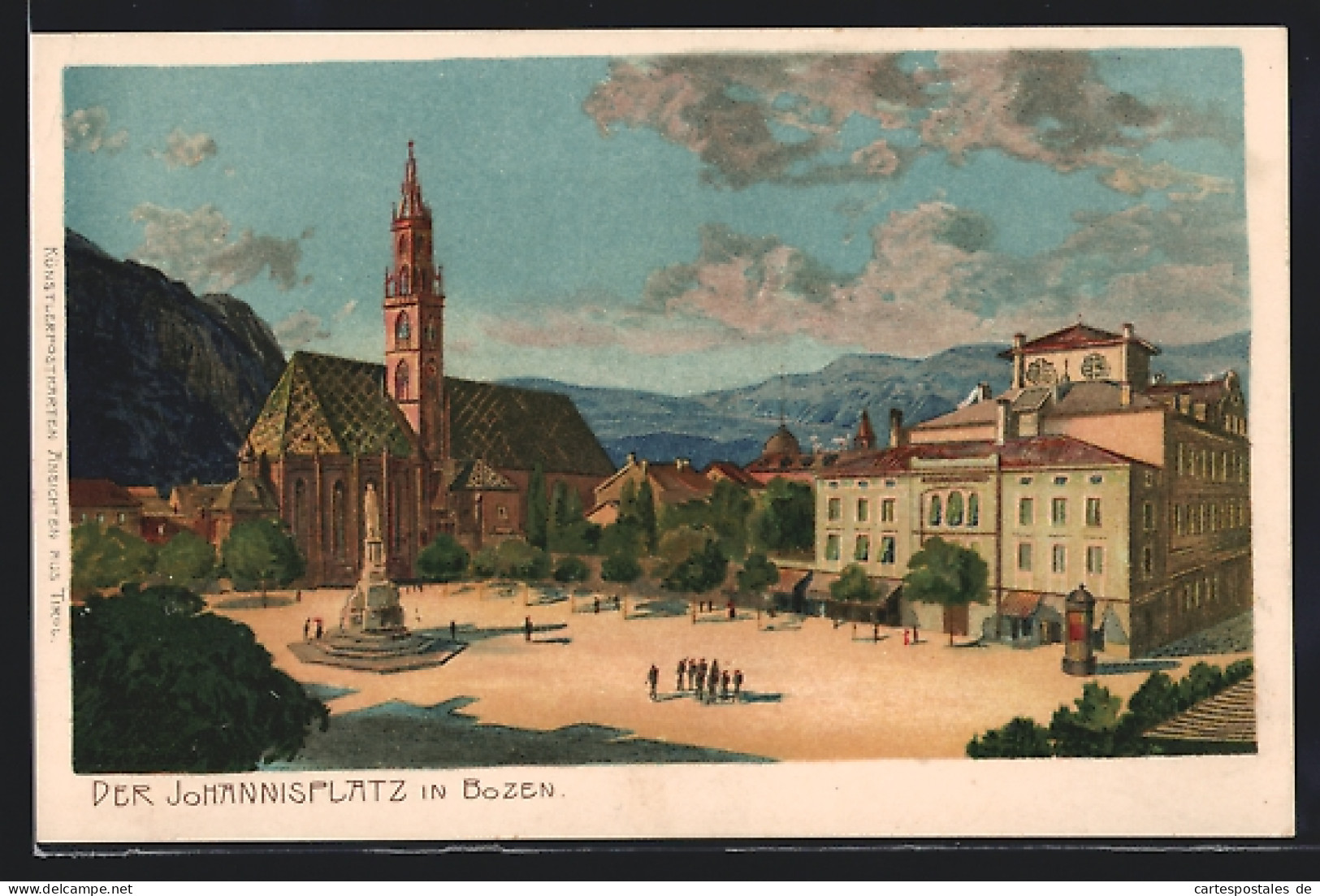 Künstler-AK Zeno Diemer: Bozen, Der Johannisplatz  - Diemer, Zeno