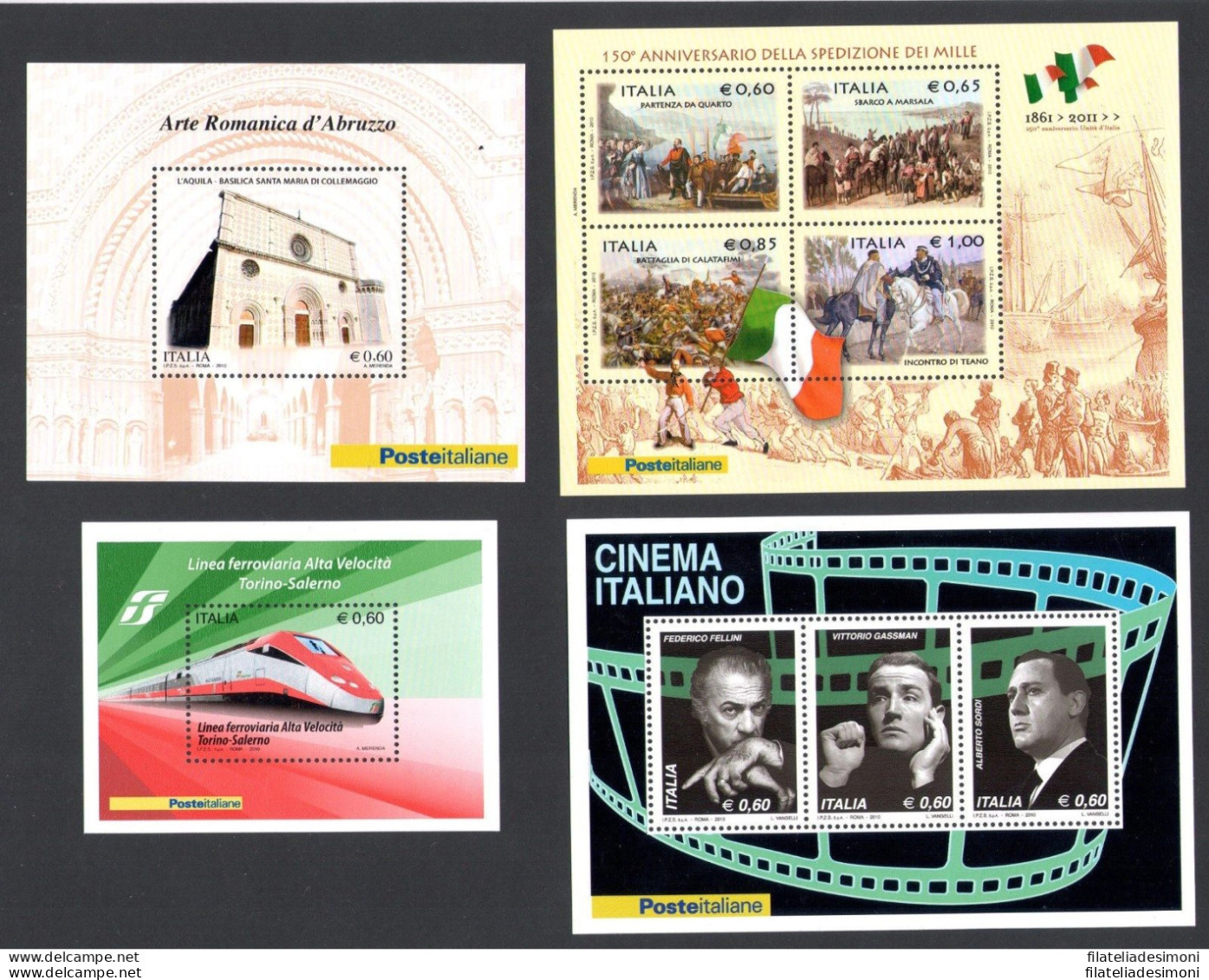 2010 Italia Repubblica , Francobolli Nuovi, Annata Completa 56 Valori + 4 Foglie - Full Years