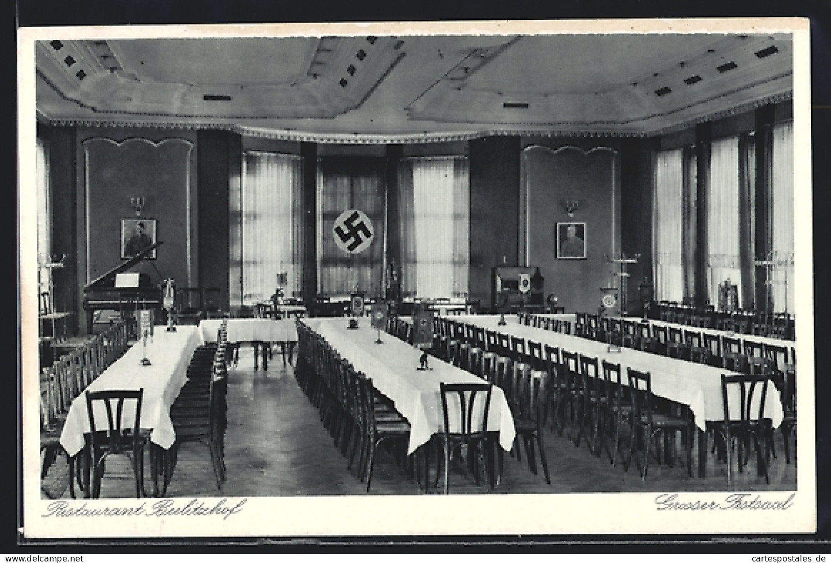 AK Berlin-Nikolassee, Restaurant Beelitzhof, Grosser Festsaal Mit  Und Portrait  - Zehlendorf