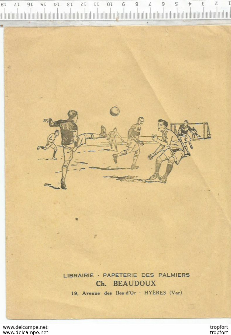 RU Cpa Protège Cahier Couverture THEME FOOTBALL Librairie HYERES (Var) Papeterie Des Palmiers - Omslagen Van Boeken