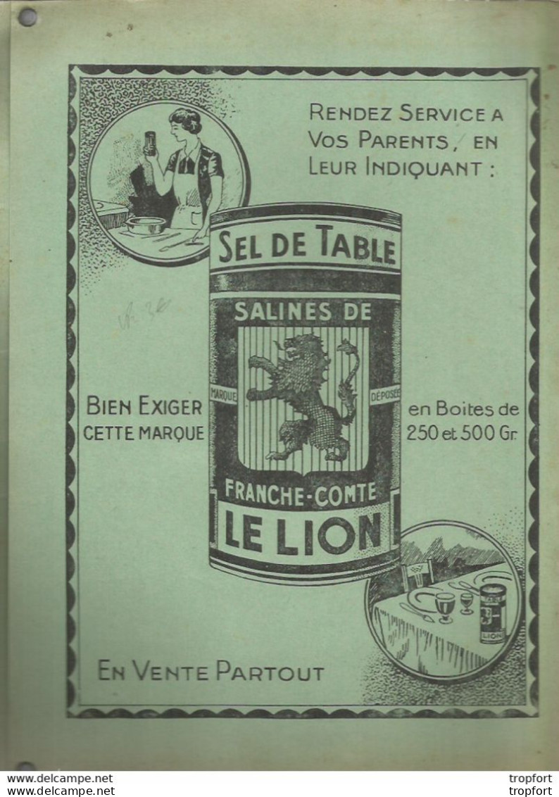 Protège-Cahiers Ancien // Eleve Maurice CAILLOT CHAULGNES NIEVRE LE SEL Ses Usages Sel Le Lion Besancon - Copertine Di Libri