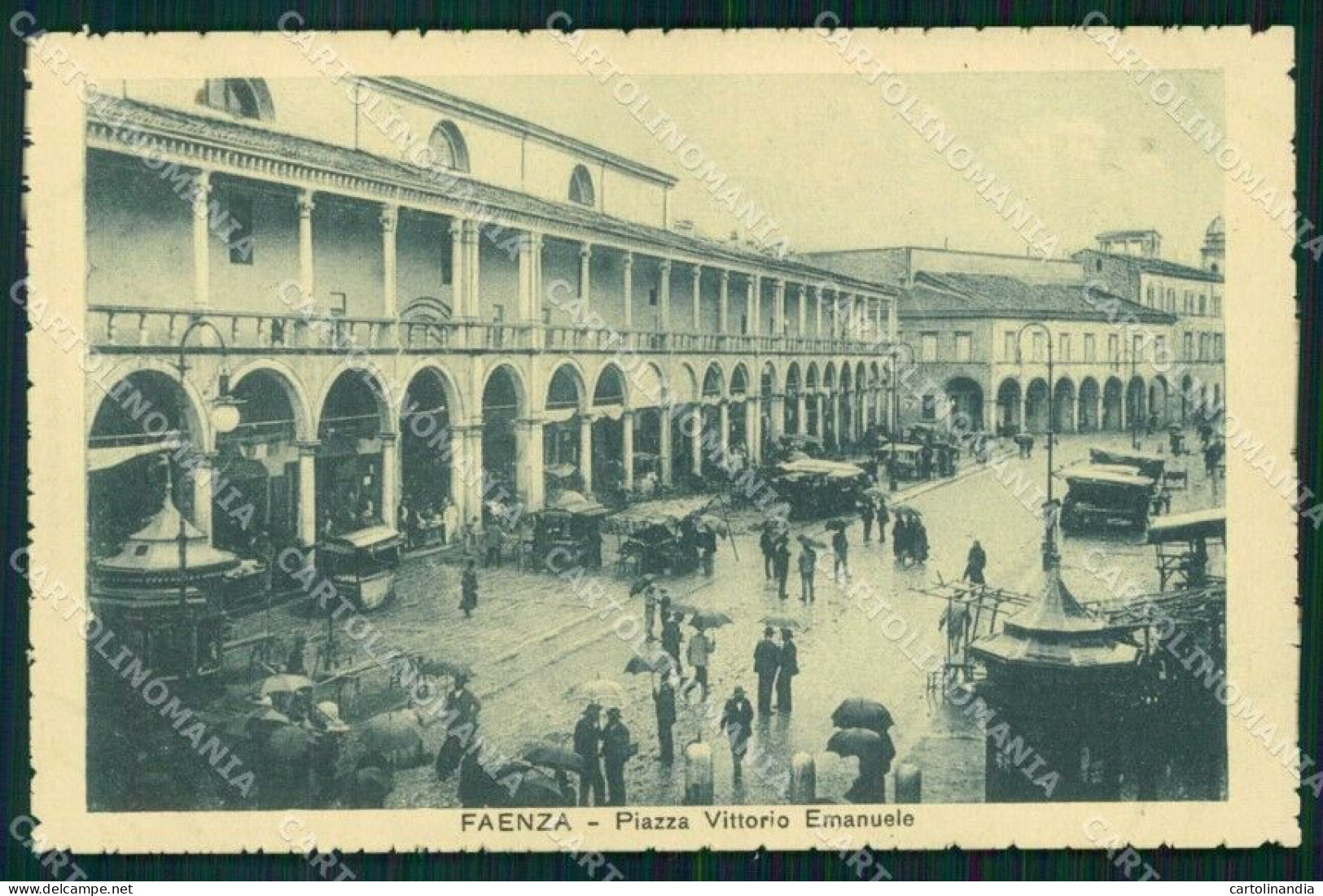 Ravenna Faenza Piazza Vittorio Emanuele Cartolina RB7781 - Ravenna