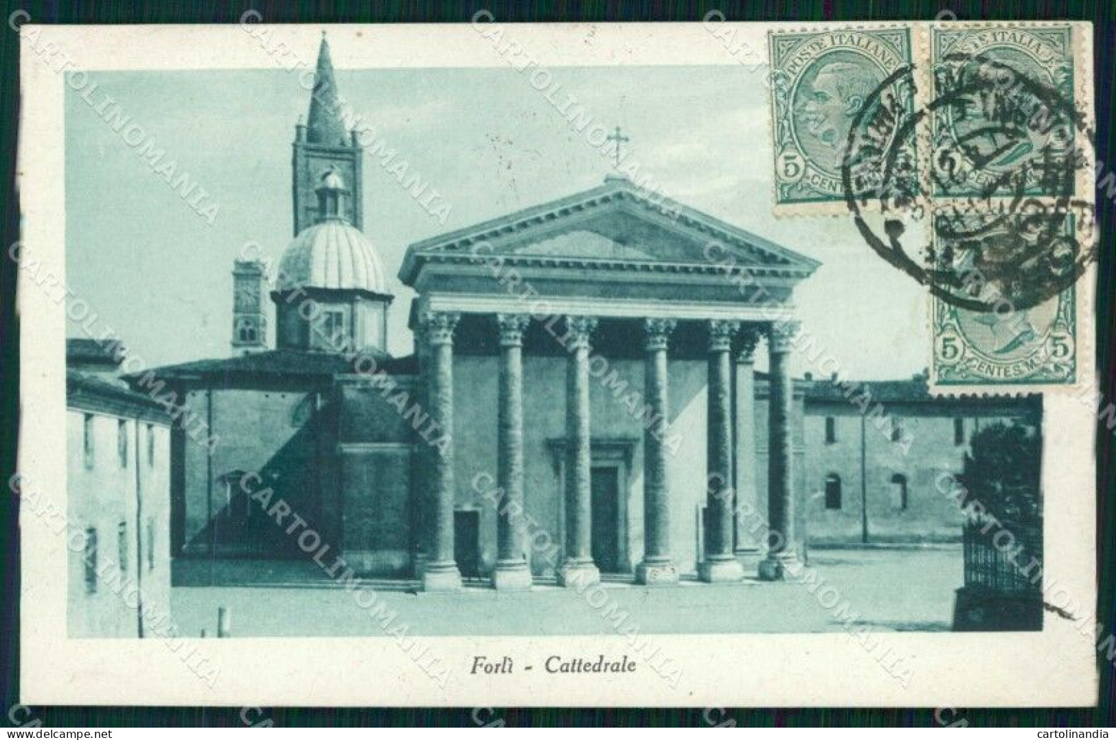 Forlì Città Cattedrale PIEGHINA Cartolina RB7850 - Forli