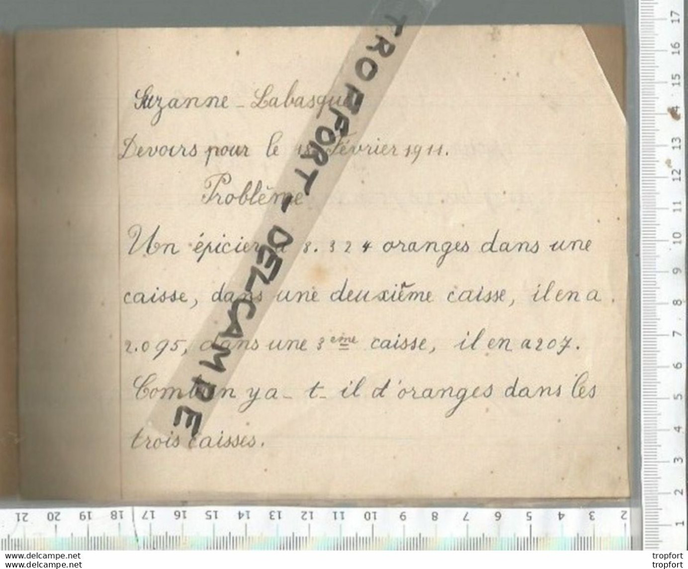 FF / Cahier D'ecolier Ancien 1911  COUVERTURE Le LIEVRE Et La TORTUE  Inscriptions Intérieur / Protège Cahier - Schutzumschläge