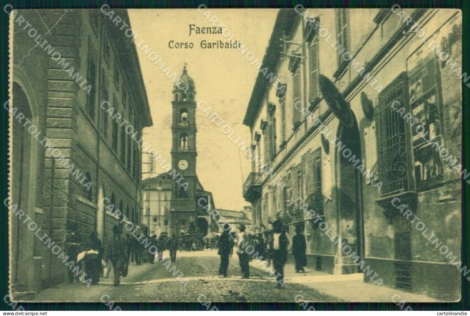 Ravenna Faenza Corso Garibaldi PIEGHINA Cartolina RB7771 - Ravenna