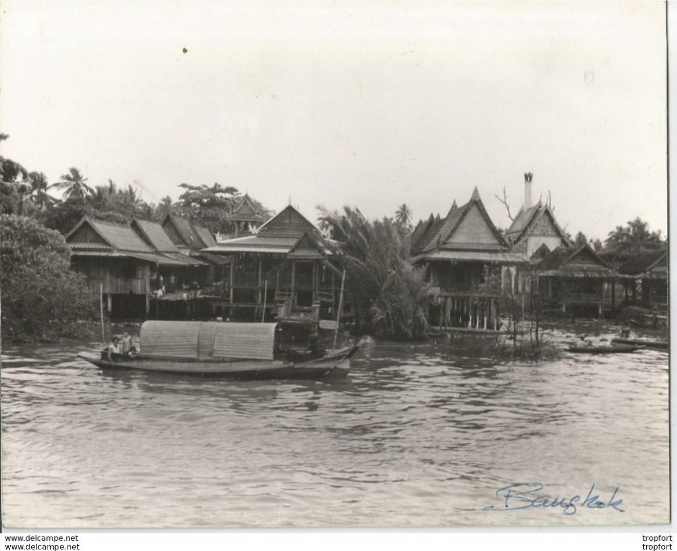 JB / Old Photo / แม่น้ำกรุงเทพ / Photo Rivière BANGKOK Siam Thailande Asie Grand Format 21 X 26 CM - Asia