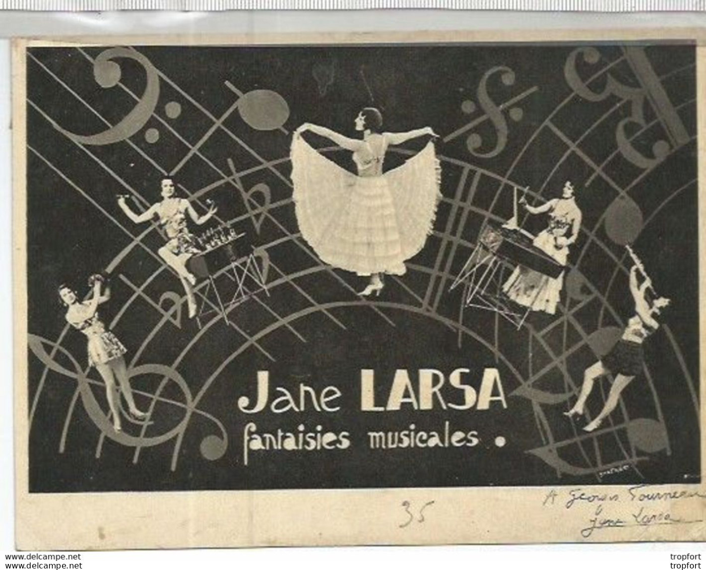 CF / Vintage Old Circus Photo // Carte Photo Cirque Attraction // Jane LARSA Fantaisies Musicales - Mestieri