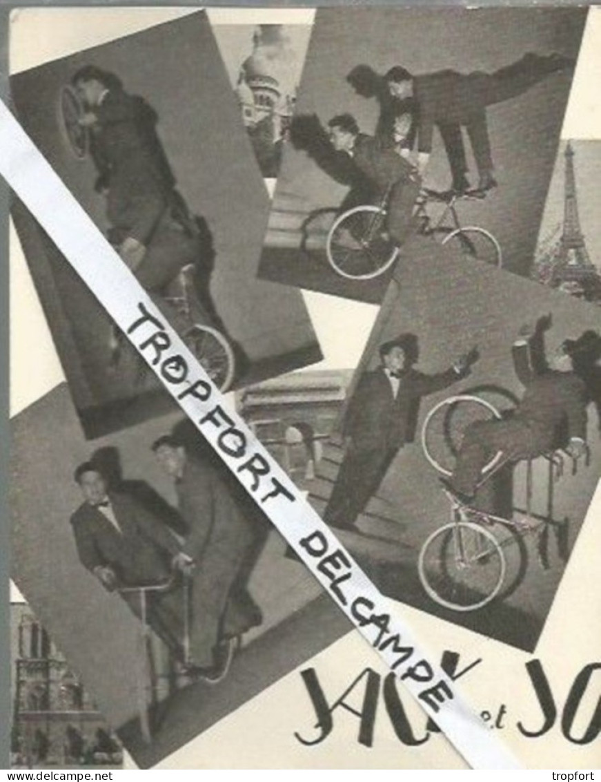 Po // Vintage // Old Photo Circus // Photo Cirque Publicitaire Des Années 80 // JACK Et JO Acrobate Velo Cycle - Profesiones