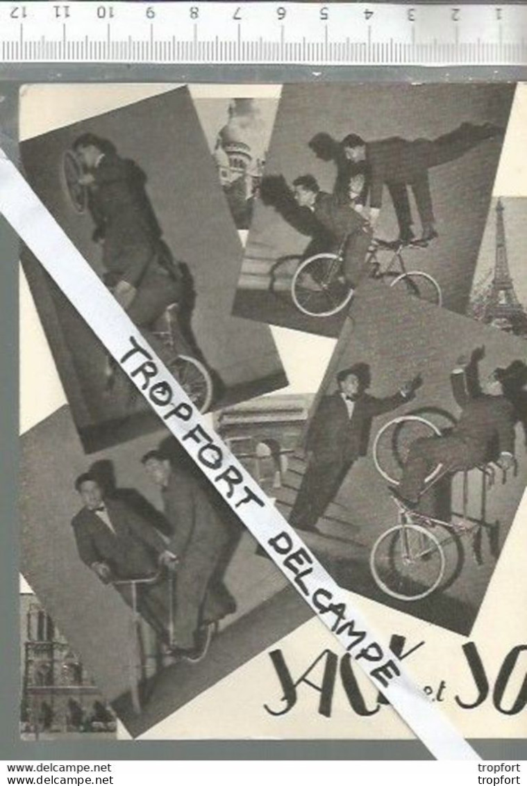 Po // Vintage // Old Photo Circus // Photo Cirque Publicitaire Des Années 80 // JACK Et JO Acrobate Velo Cycle - Profesiones