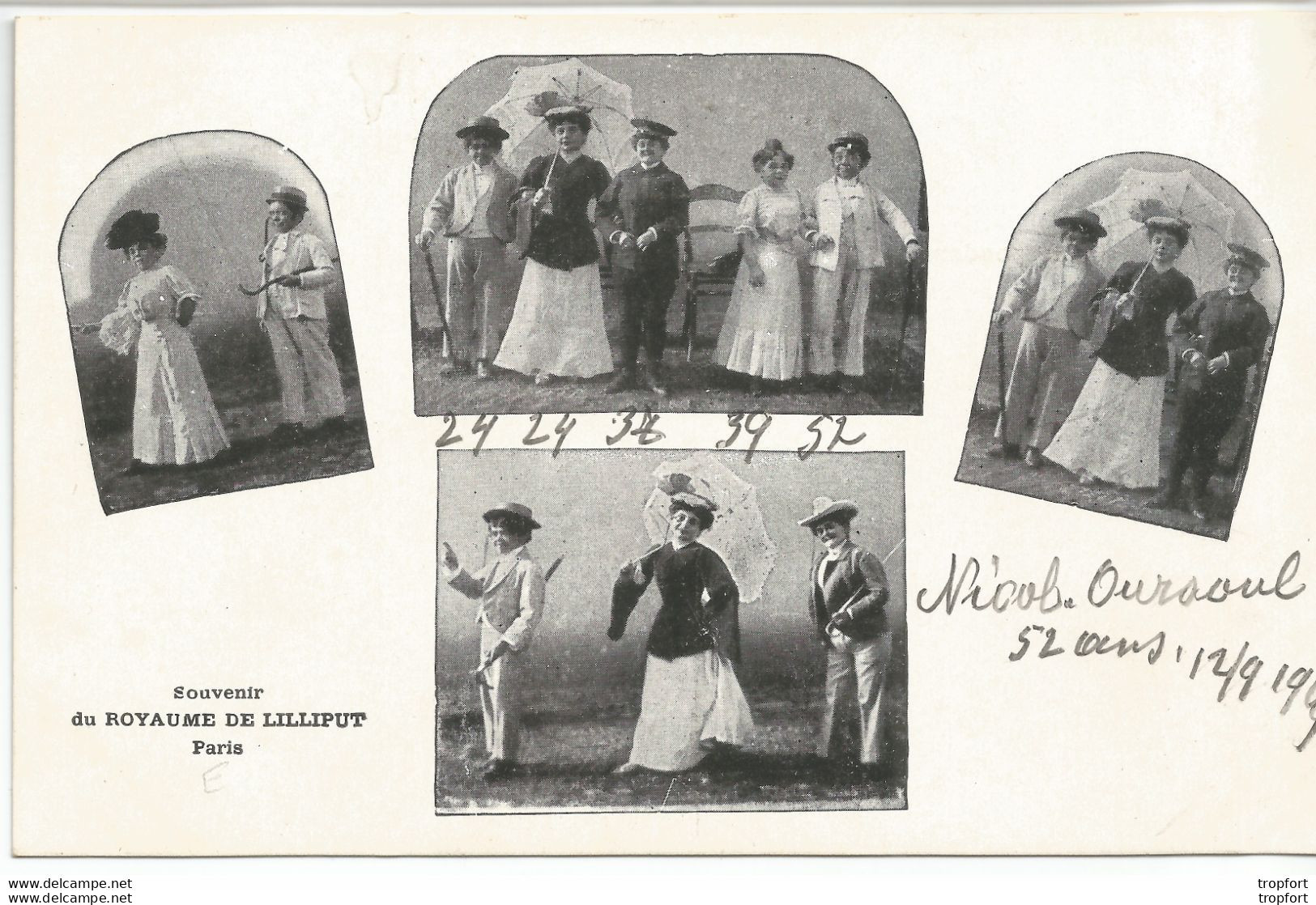 CF / Vintage Old Circus Postcard // Carte Photo Ancienne Cirque Attraction // CPA Royaume De LILLIPUT 1904 - Personen