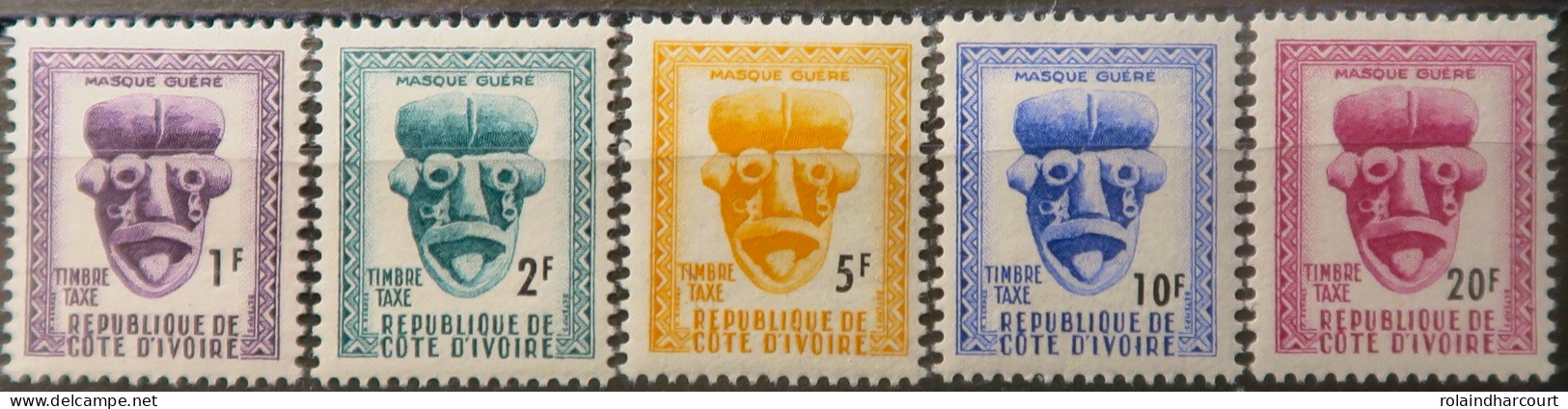 R2253/725 - CÔTE D'IVOIRE - 1960 - TIMBRES TAXE - SERIE COMPLETE - N°19 à 23 NEUFS* - Côte D'Ivoire (1960-...)