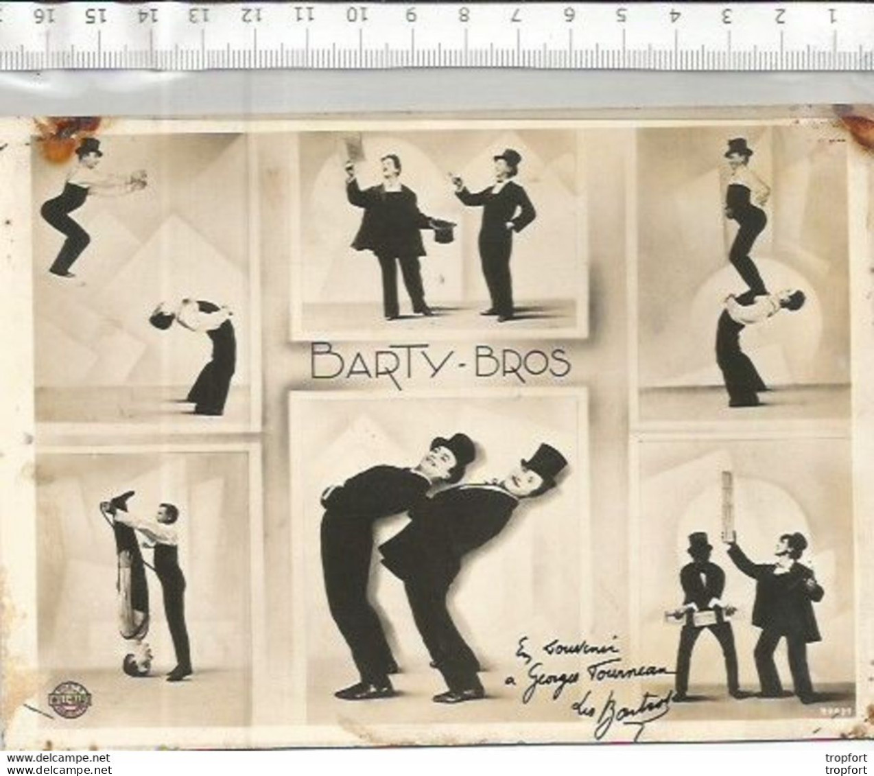 CF / Vintage Old Circus Photo // Carte Photo Cirque Attraction // Barty- Bros LES BARTROS - Altri & Non Classificati