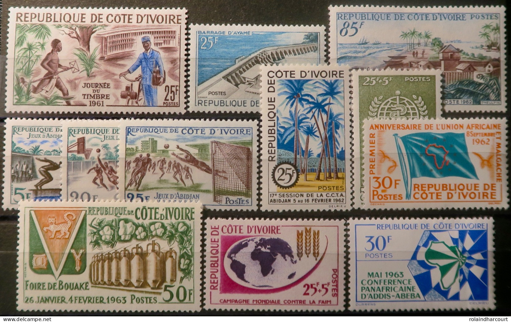 R2253/727 - CÔTE D'IVOIRE - 1961/1963 - Divers - N°199 à 210 NEUFS**/* - Côte D'Ivoire (1960-...)