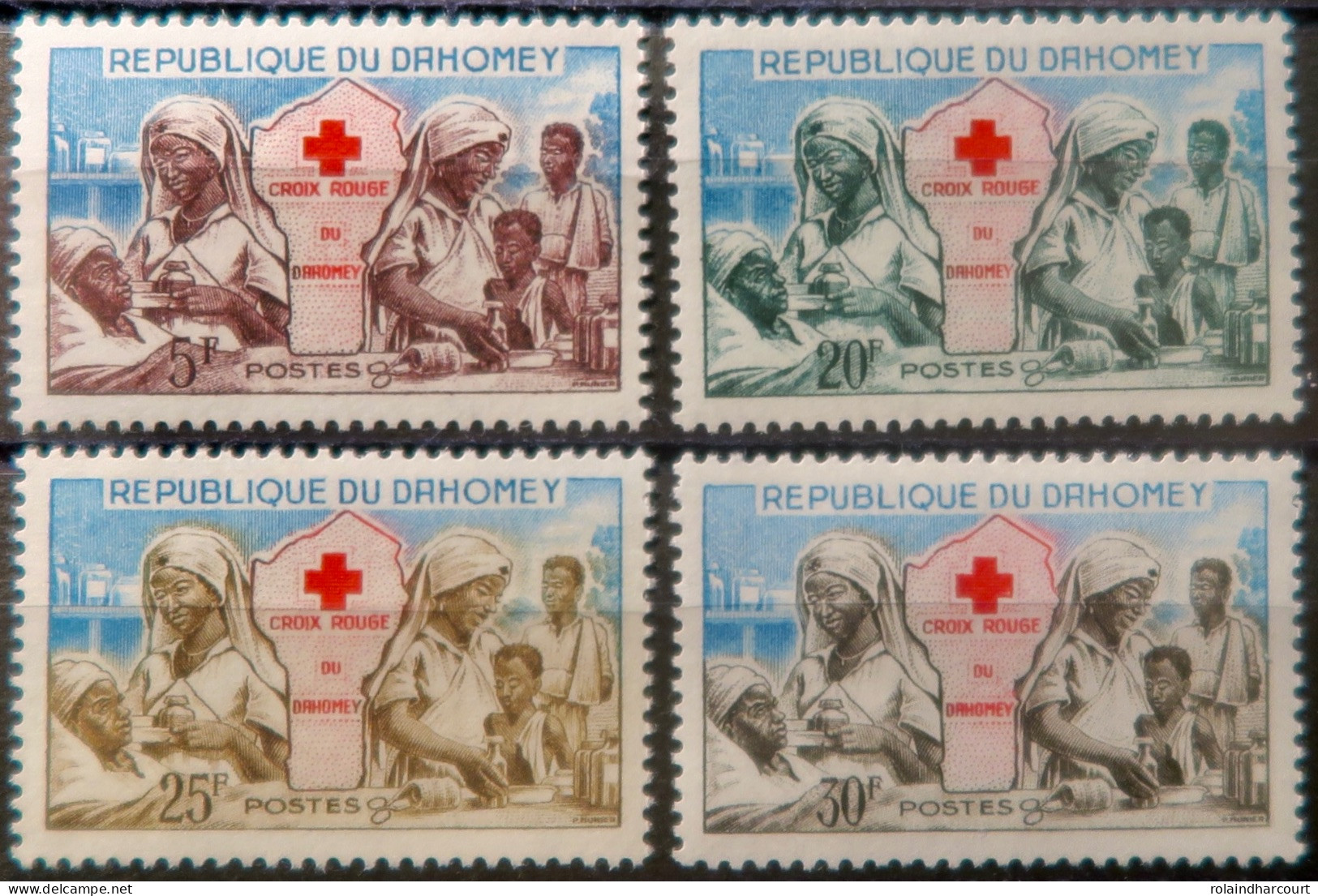R2253/735 - DAHOMEY - 1962 - CROIX ROUGE - SERIE COMPLETE - N°175 à 178 NEUFS** - Unused Stamps