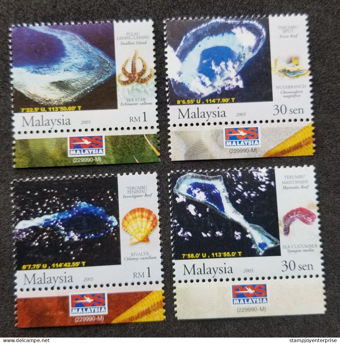 Malaysia Five Islands & Reefs In The South China Seas 2005 Island Marine Life Seashell Shell (stamp Logo) MNH *see Scan - Malesia (1964-...)